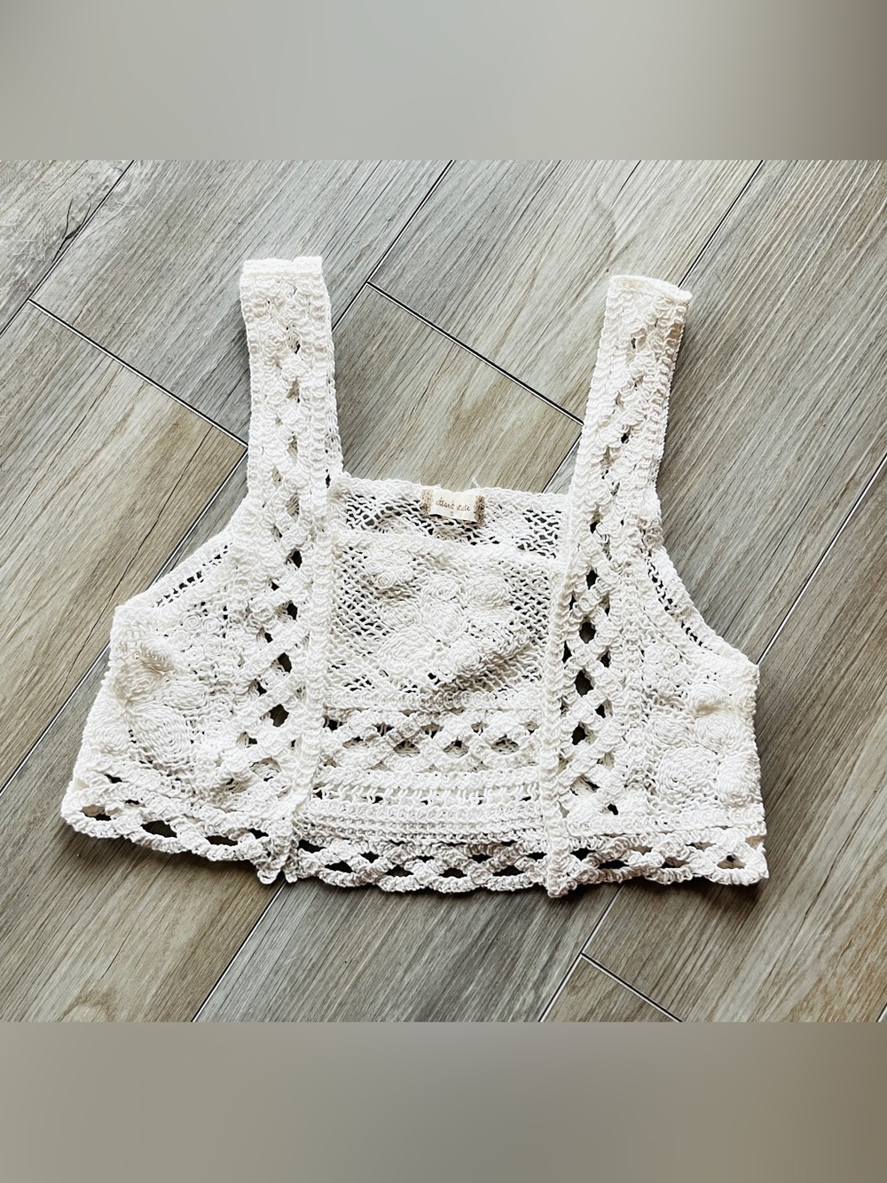 Altar’d State White Cream Crochet Crop Top